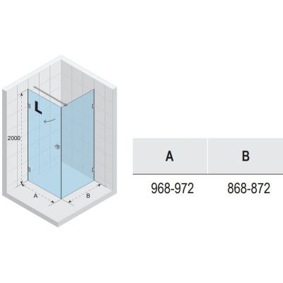 Riho Scandic NXT X201 kabina prysznicowa 100x90 cm prostokątna lewa czarny mat/szkło przezroczyste G001045121