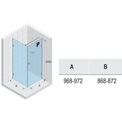 Riho Scandic NXT X201 kabina prysznicowa 100x90 cm prostokątna prawa czarny mat/szkło przezroczyste G001046121