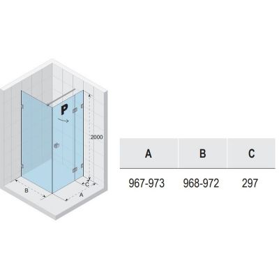 Riho Scandic NXT X203 kabina prysznicowa 100x100 cm kwadratowa prawa chrom błyszczący/szkło przezroczyste G001062120