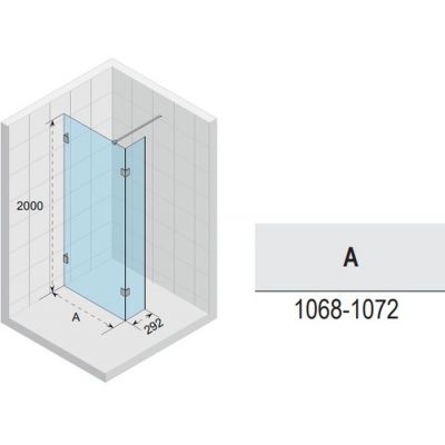 Riho Scandic NXT X402 Walk-In kabina prysznicowa 110x30 cm wolnostojąca chrom błyszczący/szkło przezroczyste G001125120
