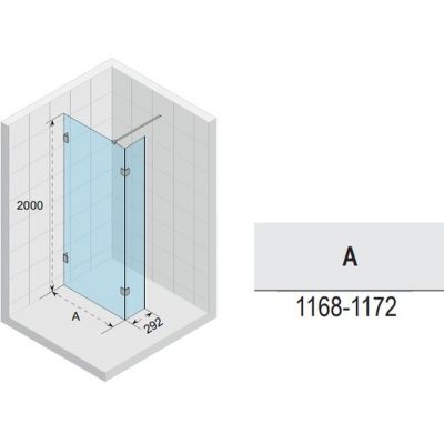 Riho Scandic NXT X402 Walk-In kabina prysznicowa 120x30 cm wolnostojąca chrom błyszczący/szkło przezroczyste G001126120