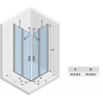 Riho Novik Z207 kabina prysznicowa 90x90 cm kwadratowa chrom błyszczący/szkło przezroczyste G003020120