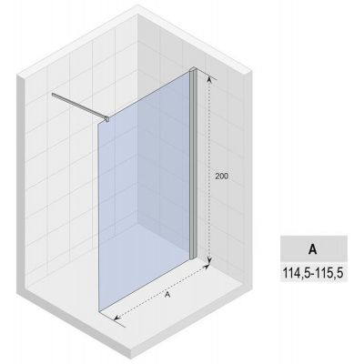Riho Novik Z400 Walk-In ścianka prysznicowa 120 cm wolnostojąca chrom błyszczący/szkło przezroczyste G003031120