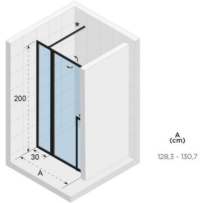 Riho Lucid GD104 drzwi prysznicowe 130 cm wnękowe biały mat/szkło przezroczyste G005006122