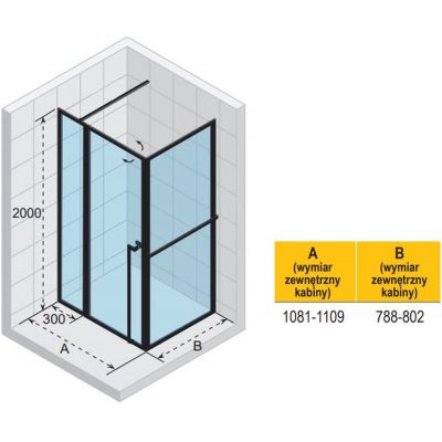 Riho Lucid GD203 kabina prysznicowa 110x80 cm prostokątna biały mat/szkło przezroczyste G005016122