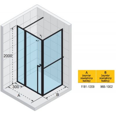 Riho Lucid GD203 kabina prysznicowa 120x100 cm prostokątna biały mat/szkło przezroczyste G005021122