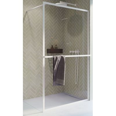 Riho Lucid GD400 Walk-In ścianka prysznicowa 100 cm wolnostojąca biały mat/szkło przezroczyste G005026122