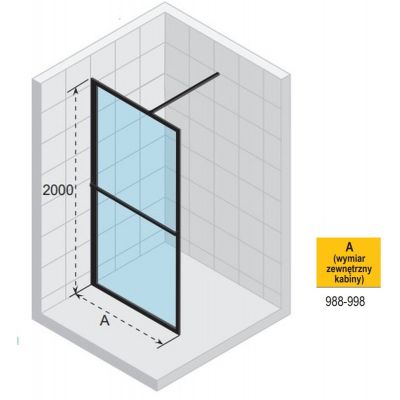 Riho Lucid GD400 Walk-In ścianka prysznicowa 100 cm wolnostojąca biały mat/szkło przezroczyste G005026122