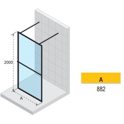 Riho Lucid GD401 Walk-In ścianka prysznicowa 90 cm wolnostojąca czarny mat/szkło przezroczyste G005029121