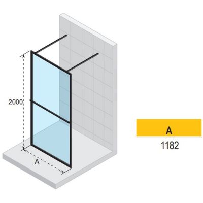 Riho Lucid GD401 Walk-In ścianka prysznicowa 120 cm wolnostojąca czarny mat/szkło przezroczyste G005031121