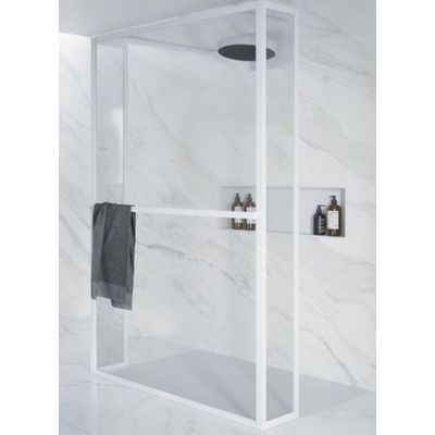 Riho Lucid GD404 Walk-In kabina prysznicowa 90x30 cm wolnostojąca biały mat/szkło przezroczyste G005037122
