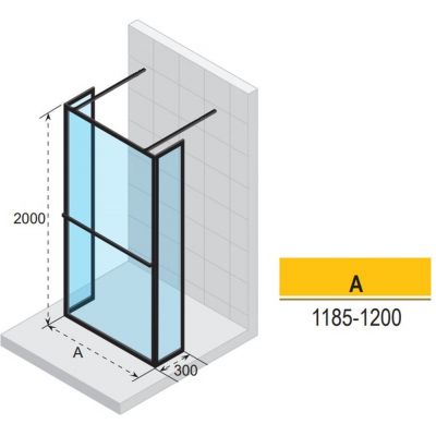Riho Lucid GD404 Walk-In kabina prysznicowa 120x30 cm wolnostojąca biały mat/szkło przezroczyste G005039122