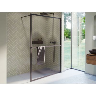 Riho Lucid GD400 walk-in ścianka prysznicowa 100 cm czarny/szkło przezroczyste GD410B000