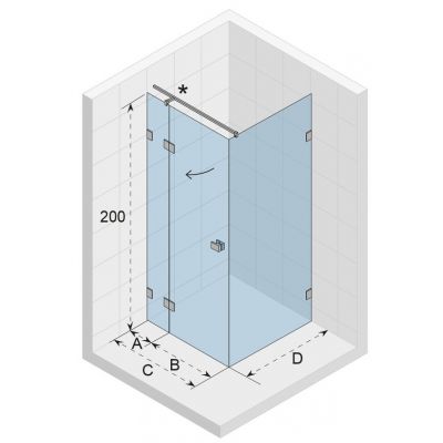 Riho Scandic NXT X203 kabina prysznicowa 100x100 cm kwadratowa lewa chrom/szkło przezroczyste GX00074C1