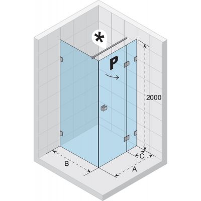 Riho Scandic NXT X203 kabina prysznicowa 100 cm kwadratowa prawa chrom/szkło przezroczyste GX00074C2