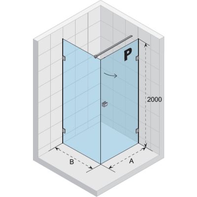 Riho Scandic NXT X201 kabina prysznicowa 100x100 cm kwadratowa prawa chrom/szkło przezroczyste GX02052C2