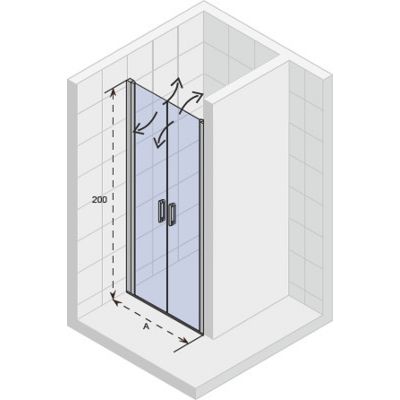 Riho Novik Z111 drzwi prysznicowe 100 cm wnękowe aluminium/szkło przezroczyste GZ6100000