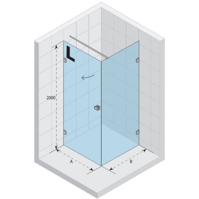 Riho Scandic Soft Q201 kabina prysznicowa 80x90 cm prostokątna prawa chrom/szkło przezroczyste GQ0202402