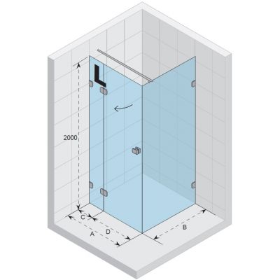 Riho Scandic Soft Q203 kabina prysznicowa prostokątna 120x80 cm prawa szkło czyste GQ0902102
