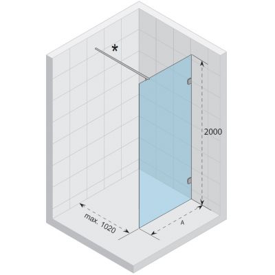 Riho Scandic Soft Q400 ścianka prysznicowa walk in 160 cm szkło czyste GQ54200