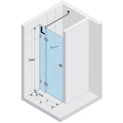 Riho Scandic M104 drzwi prysznicowe 80 cm prawe szkło czyste GX0040202