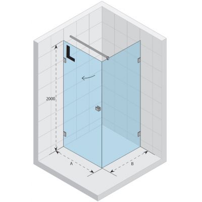 Riho Scandic M201 kabina prysznicowa prostokątna 90x80 cm prawa szkło czyste GX0203102