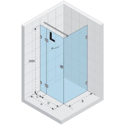 Riho Scandic M203 kabina prysznicowa prostokątna 120x80 cm prawa szkło czyste GX0902102