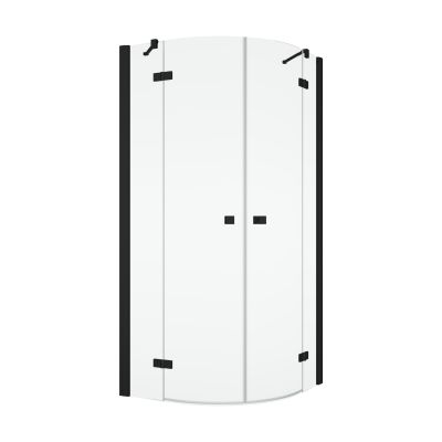 SanSwiss Annea kabina prysznicowa 80x80 cm półokrągła czarny mat/szkło przezroczyste ANR550800607