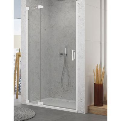 SanSwiss Cadura drzwi prysznicowe 120 cm lewe biały mat/szkło przezroczyste CA13G1200907