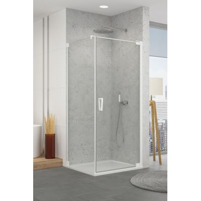SanSwiss Cadura drzwi prysznicowe 90 cm prawe biały mat/szkło przezroczyste CA1CD0900907
