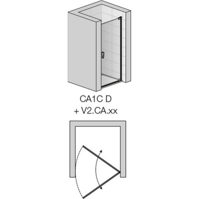 SanSwiss Cadura drzwi prysznicowe 100 cm prawe czarny mat/szkło przezroczyste CA1CD1000607