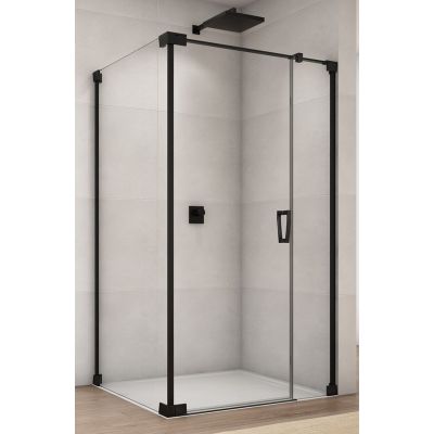 SanSwiss Cadura ścianka prysznicowa 90 cm boczna czarny mat/szkło przezroczyste CAT20900607