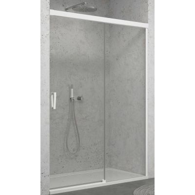 SanSwiss Cadura drzwi prysznicowe 140 cm prawe biały mat/szkło przezroczyste CAS2D1400907