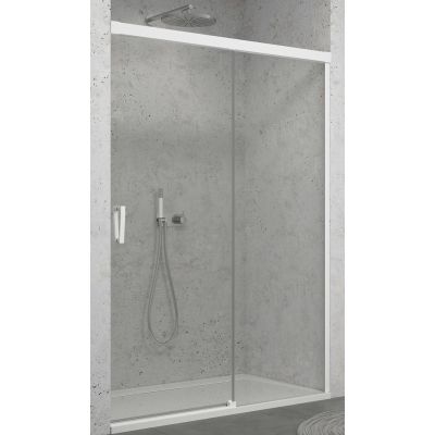 SanSwiss Cadura drzwi prysznicowe 120 cm prawe biały mat/szkło przezroczyste CAS2D1200907