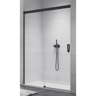 SanSwiss Cadura drzwi prysznicowe 110 cm lewe czarny mat/szkło przezroczyste CAS2G1100607