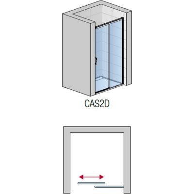 SanSwiss Cadura Black Line drzwi prysznicowe 180 cm prawe czarny mat/szkło przezroczyste CAS2D1800607