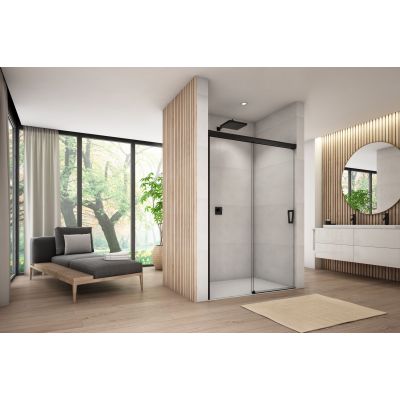 SanSwiss Cadura drzwi prysznicowe 150 cm lewe czarny mat/szkło przezroczyste CAS2G1500607