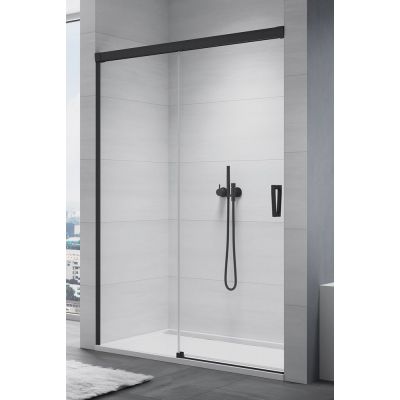 SanSwiss Cadura drzwi prysznicowe 160 cm lewe czarny mat/szkło przezroczyste CAS2G1600607