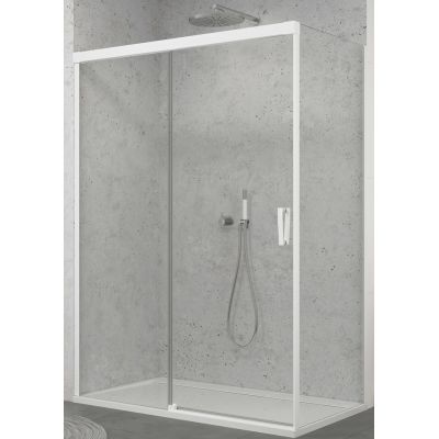 SanSwiss Cadura ścianka prysznicowa 80 cm biały mat/szkło przezroczyste CAST0800907