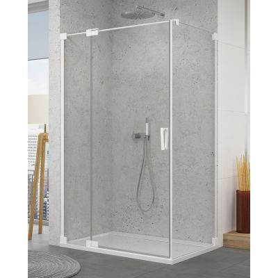 SanSwiss Cadura ścianka prysznicowa 80 cm boczna biały mat/szkło przezroczyste CAT10800907