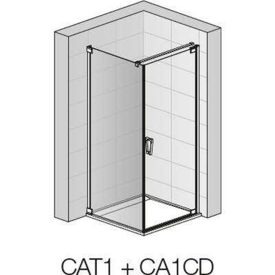 SanSwiss Cadura ścianka prysznicowa 100 cm boczna czarny mat/szkło przezroczyste CAT11000607