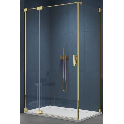 SanSwiss Cadura ścianka prysznicowa 90 cm boczna złoty/szkło przezroczyste CAT10901207