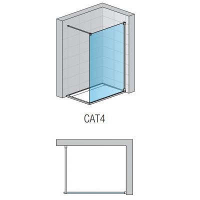 SanSwiss Cadura CAT4 Walk-In ścianka prysznicowa 90 cm złoty/szkło przezroczyste CAT40901207