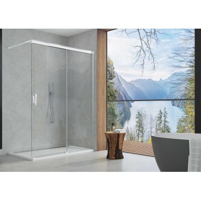 SanSwiss Cadura Walk-In ścianka prysznicowa 100 cm prawa srebrny połysk/szkło przezroczyste CAW2D1005007