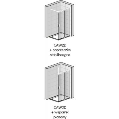 SanSwiss Cadura Walk-In ścianka prysznicowa 100 cm z elementem przesuwnym lewa czarny mat/szkło przezroczyste CAW2G1000607