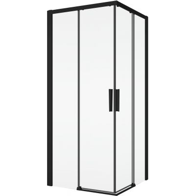 SanSwiss Divera kabina prysznicowa 80x80 cm kwadratowa czarny mat/szkło przezroczyste D22SE2B0800607
