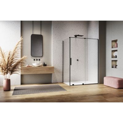 SanSwiss Amalia ścianka prysznicowa 80 cm czarny mat/szkło przezroczyste D35F10800607