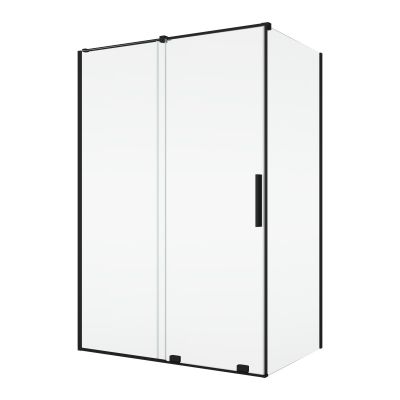 SanSwiss Amalia ścianka prysznicowa 80 cm czarny mat/szkło przezroczyste D35F10800607