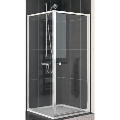 SanSwiss ECO-Line ścianka prysznicowa 90 cm boczna biel/szkło przezroczyste ECOF09000407