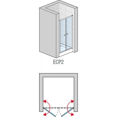 Ronal ECO-Line drzwi prysznicowe 90 cm chrom/szkło przezroczyste ECP209005007
